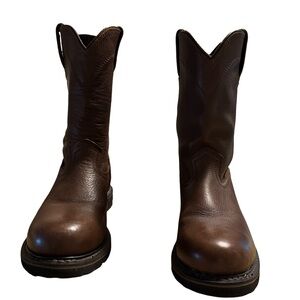 Justin Boots Dark Brown Leather Men's Boots
